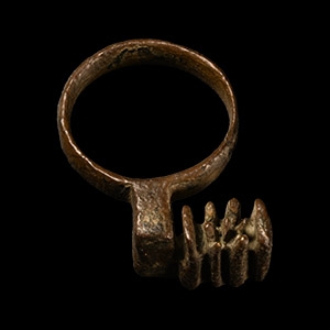 Roman Bronze Ring Key