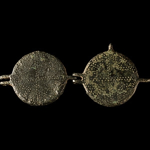 Medieval Bronze Pocket Folding Mirror Case
