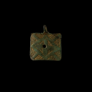 Medieval Gilt Bronze Knights Horse Harness Pendant