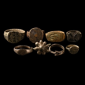 Roman and Byzantine Bronze and Silver Ring Group