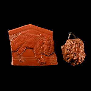 Roman Redware Sherd Group with Lions