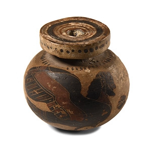 Corinthian Style Aryballos with Human-Headed Bird