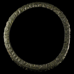 Byzantine Bronze Inscribed Vessel Rim