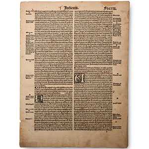 Medieval Judges Bible Page by Johann Gruninger