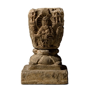 Medieval Limestone Finial with Scenes from the Nativity