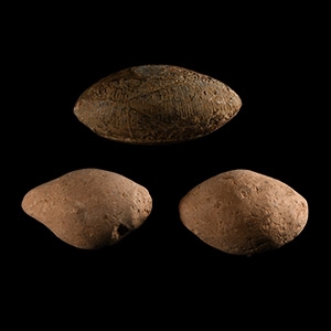 Roman Baked Clay Slingshot Group