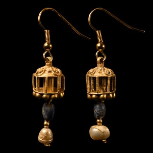 Roman Gold Earring Pair with Modern Clasps