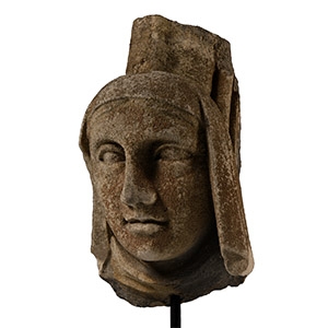 Medieval Limestone Corbel Head