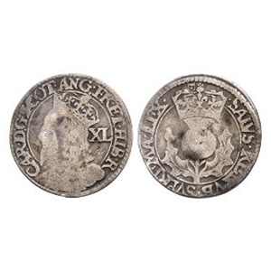 British Stuart Coins - Scotland - Charles I - AR 40 Pence