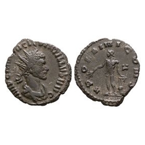 Ancient Roman Imperial Coins - Quintillus - Apollo AE Antoninianus
