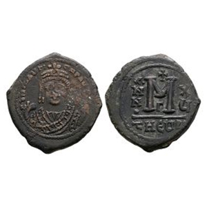 Byzantine Coins - Maurice Tiberius - AE Follis