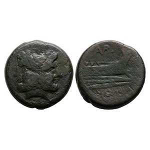 Ancient Roman Republican Coins - A. Terentius Varro - AE As