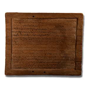 Roman Reused Inked Wooden Wax Tablet Relating to Sheep and Clothing
