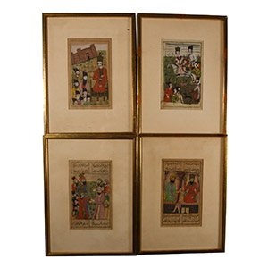 Indo-Persian Framed Manuscript Page Group