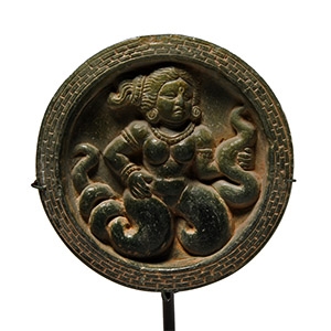 Gandharan Dish with Female Anguiped