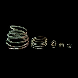 Bronze Age Coiled Bracelet and Ring Group