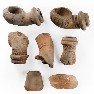 Terracotta Opium Pipe and Other Artefact Group