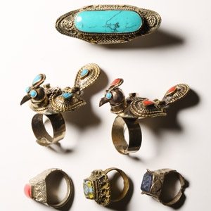 Bedouin Silver-Coloured Metal Ring Collection