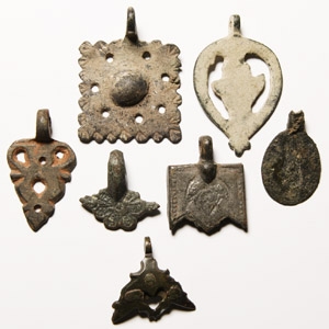 Medieval and Other Bronze Horse Harness Pendant Group