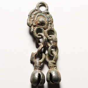 Viking Age Bronze Pendant with Bell Drops