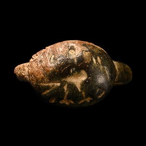 Roman Period Bronze Ring with Bird