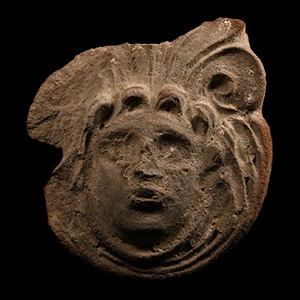 Roman Terracotta Frieze Fragment with Face