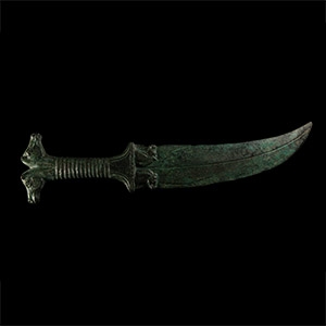 Achaemenid Style Bronze Dagger with Animal Hilt