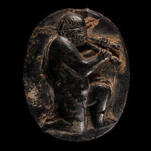 Roman Style Bone Cameo of Silenus