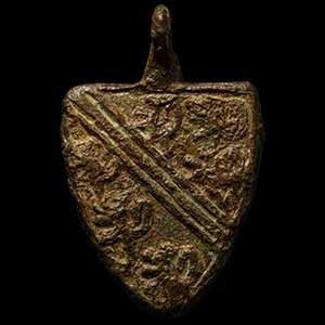 Medieval Bronze Knights De Bohun Family Heraldic Horse Harness Pendant