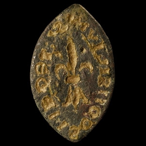 Medieval Bronze Vesica-Shaped Seal Matrix