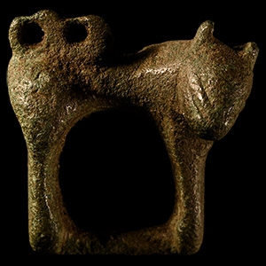 Medieval Bronze Lion Fitting