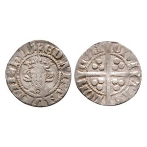 English Medieval Coins - Edward I - London - Star on Breast AR Penny