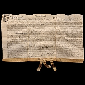 Charles I Period Parchment Land Transfer Document with Three Seals