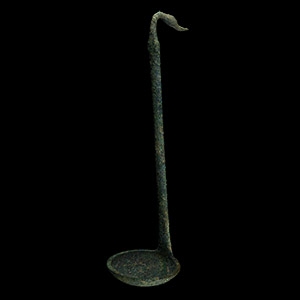 Etruscan Bronze Ladle with Ducks Head Handle