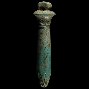 Egyptian Faience Papyrus Stalk Amulet