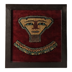 Egyptian Faience Bead Mummy Mask with Collar