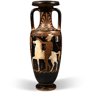 Campanian Red-Figure Neck-Amphora with Cavalryman