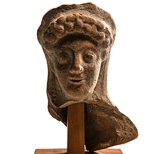 Greek Archaic Terracotta Head of Kore