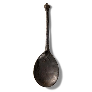 Tudor Thames Pewter Knopped Spoon with Makers Marks