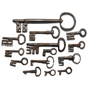 Medieval and Later Thames Iron Key Collection