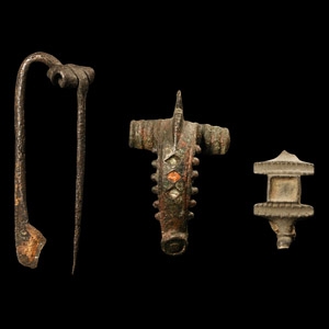 Roman Thames Bronze Brooch Collection with Pins