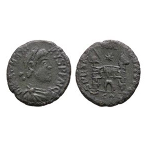 Ancient Roman Imperial Coins - Magnus Maximus - Gate Bronze