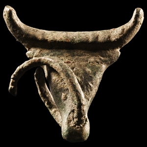 Celtic Bronze Bulls Head Bowl Mount