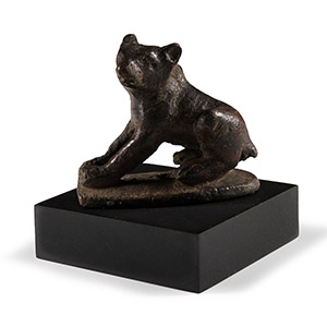 Roman Bronze Crouching Bear Mascot Figure