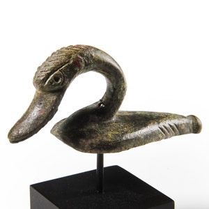 Large Celtic Bronze Swan Bowl Mount