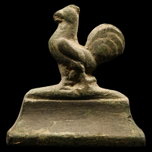 Roman Bronze Cockerel on Base Appliqué