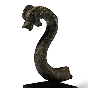 Large Roman Bronze Mythical Cockerel-Headed Snake