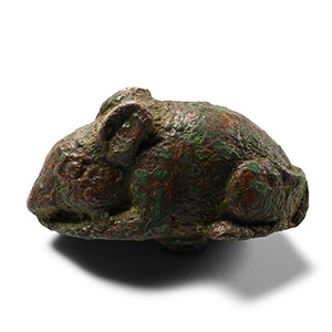 Roman Bronze Nibbling Mouse Statuette