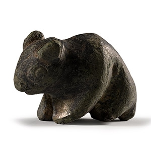 Roman Bronze Nibbling Mouse Statuette