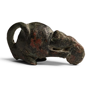 Roman Bronze Mouse Nibbling a Nut Statuette